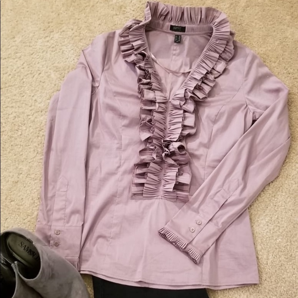 Light Mauve Edwardian Collar Top